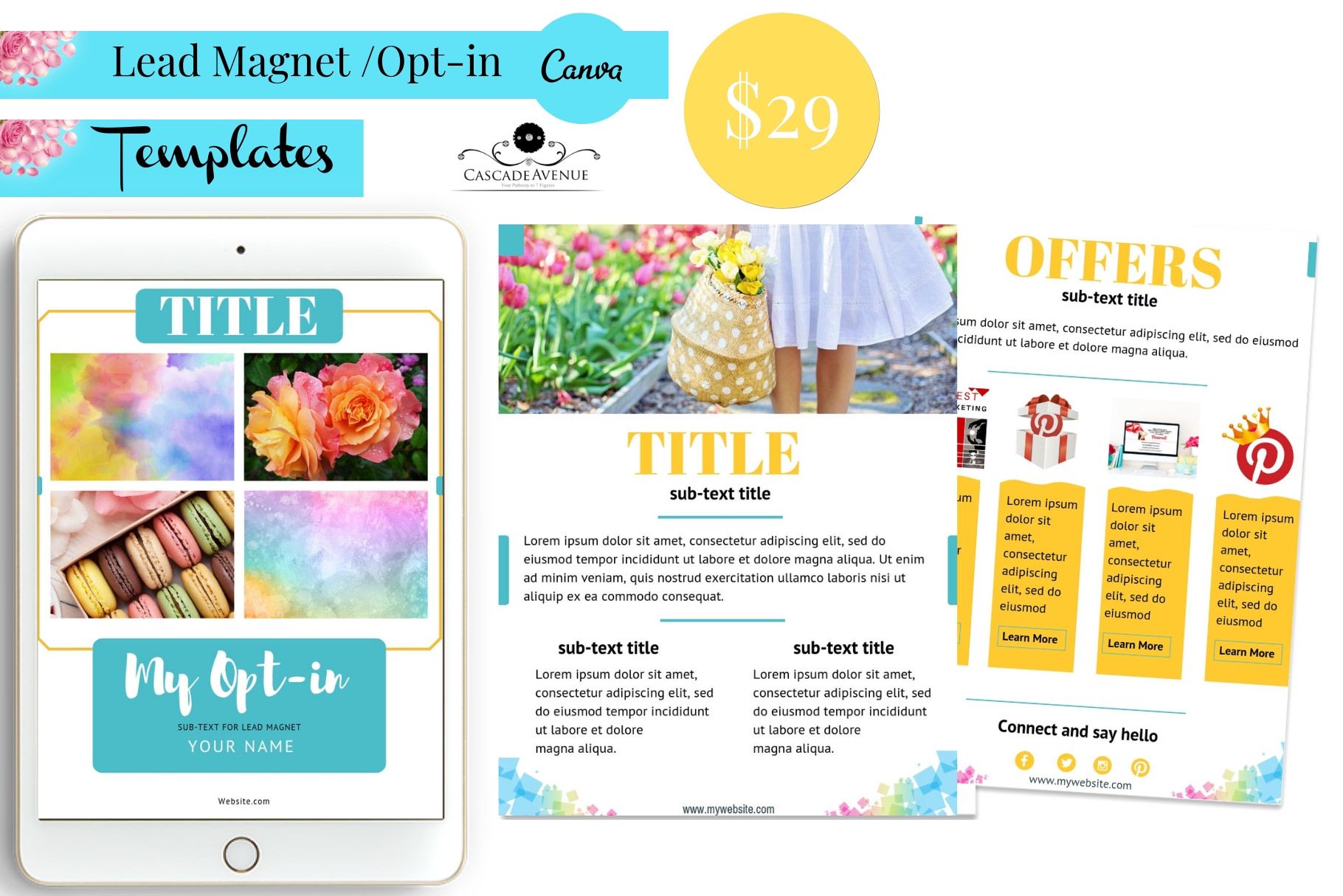 Canva Lead Magnet Template To Grow Your List | Cascade Avenue